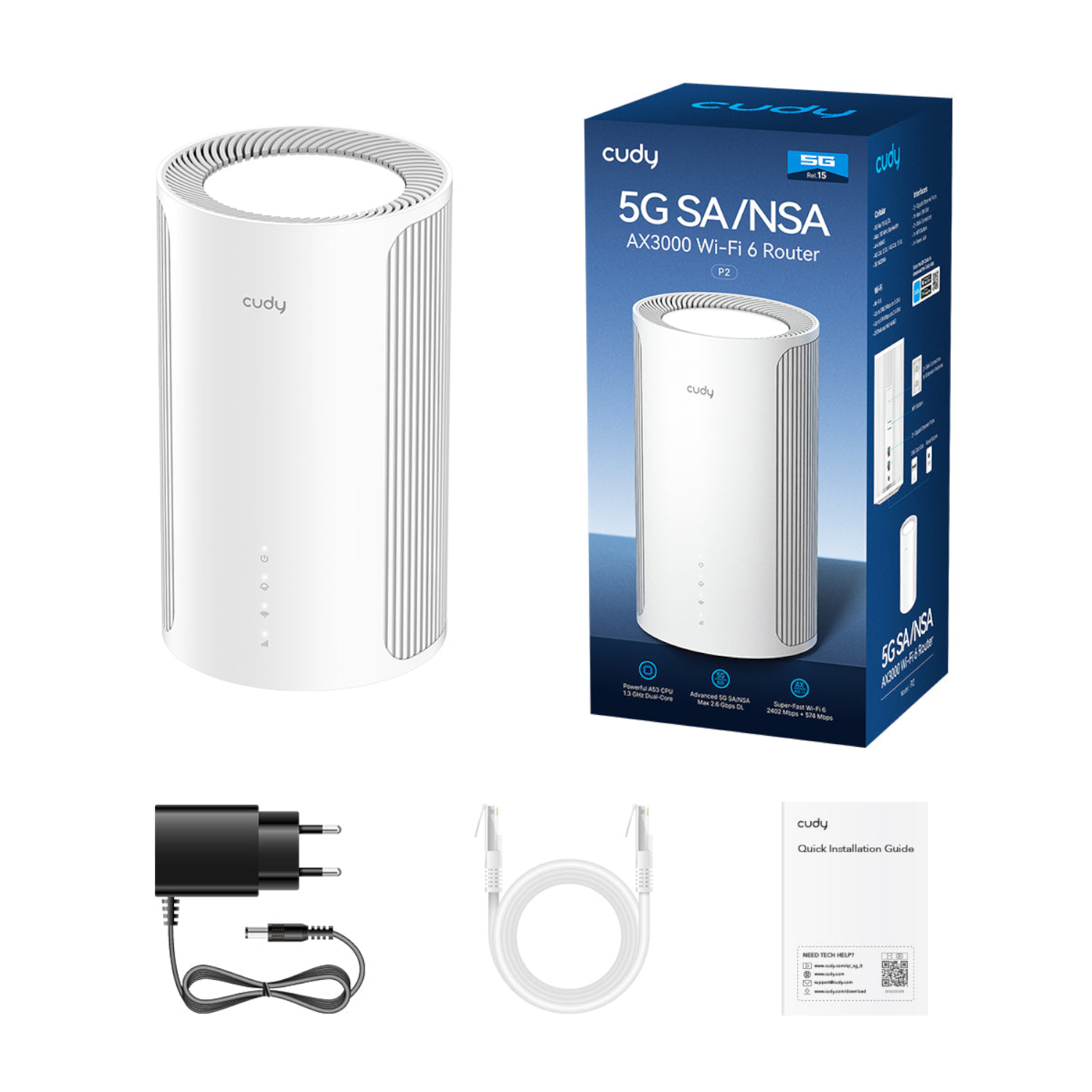 Cudy AX3000 Dual Band 5G Wi-Fi 6 LTE Router -White - Image 4