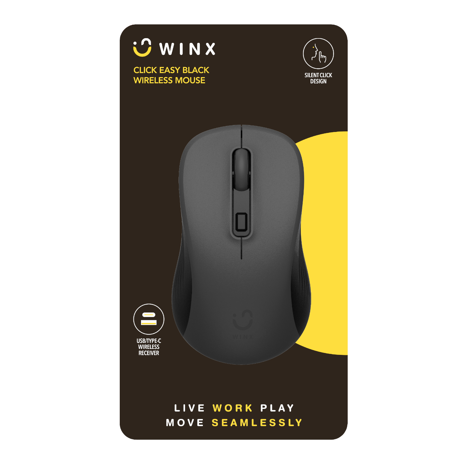 WINX CLICK Easy 1600DPI 2.4GHz Wireless Mouse - Black - Image 3