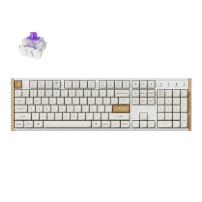 Keychron K10 HE Special Edition Full-size Hot-Swap Gateron Dbl-Rail Nebula Switch RGB Wireless Keyboard - White (Wood + Al)