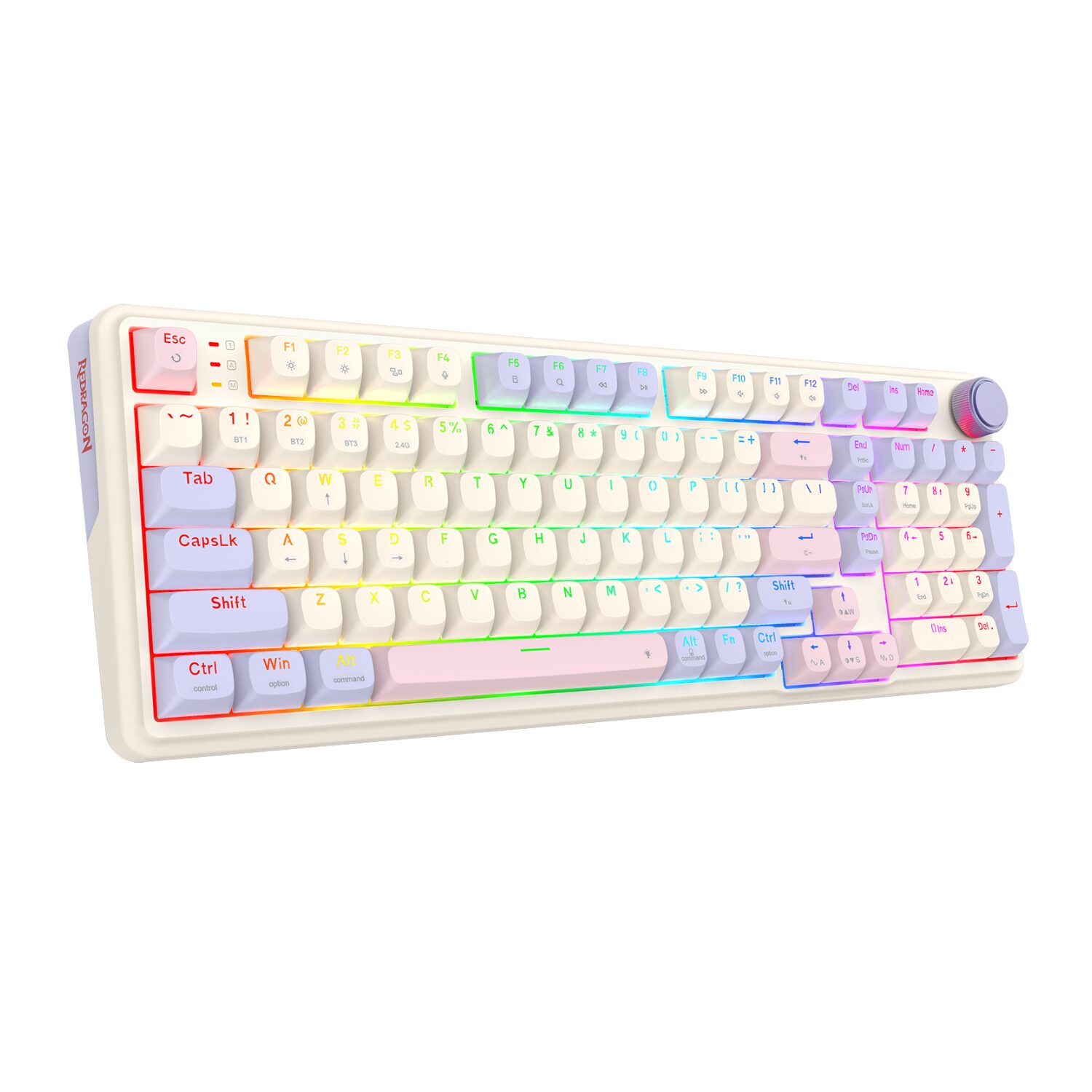 Redragon K768 EISA 100 RGB Wireless Gaming Keyboard - Lilac - Image 2