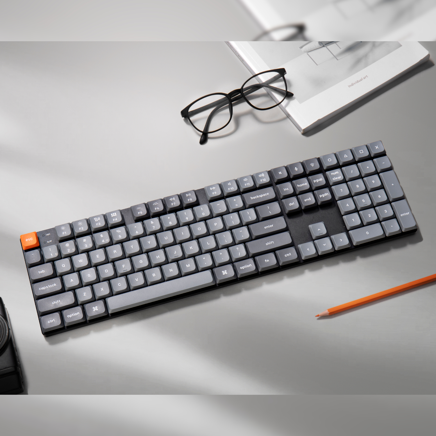 Keychron K5 Max QMK/VIA Full-sized Wireless Custom Mechanical Keyboard | RED Switches - Image 3