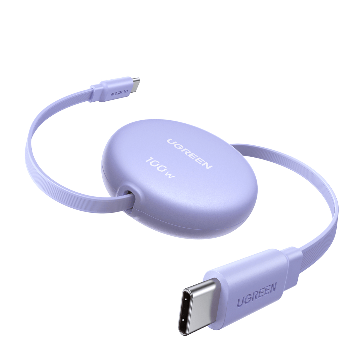 UGREEN 100W Fast Charging Retractable USB Type-C Cable 1M - Purple - Image 2