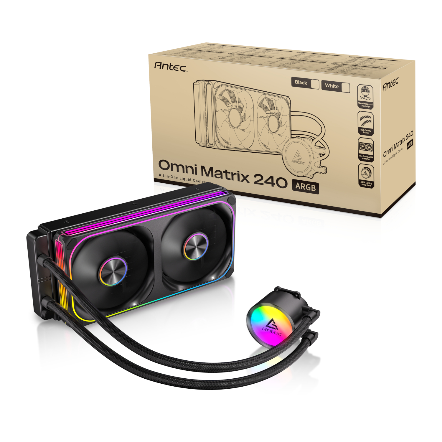 Antec Omni Matrix 240 ARGB CPU Liquid Cooler - Black - Image 6