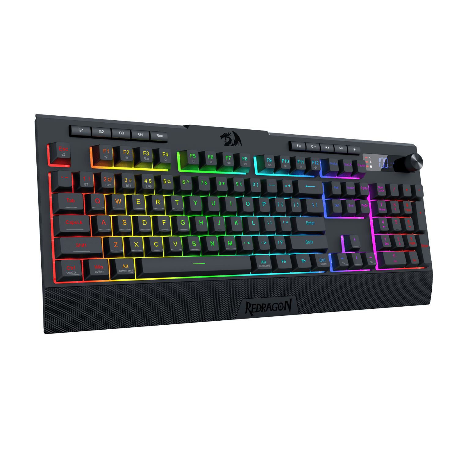 Redragon K525 SHIVA LCD MAX RGB Wireless Gaming Keyboard - Black - Image 2
