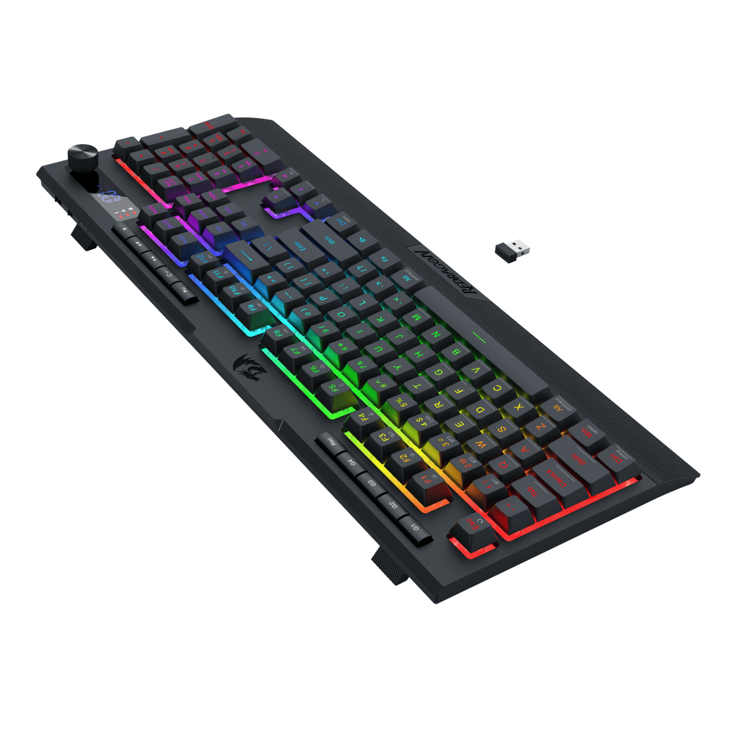 Redragon K525 SHIVA LCD MAX RGB Wireless Gaming Keyboard - Black - Image 4